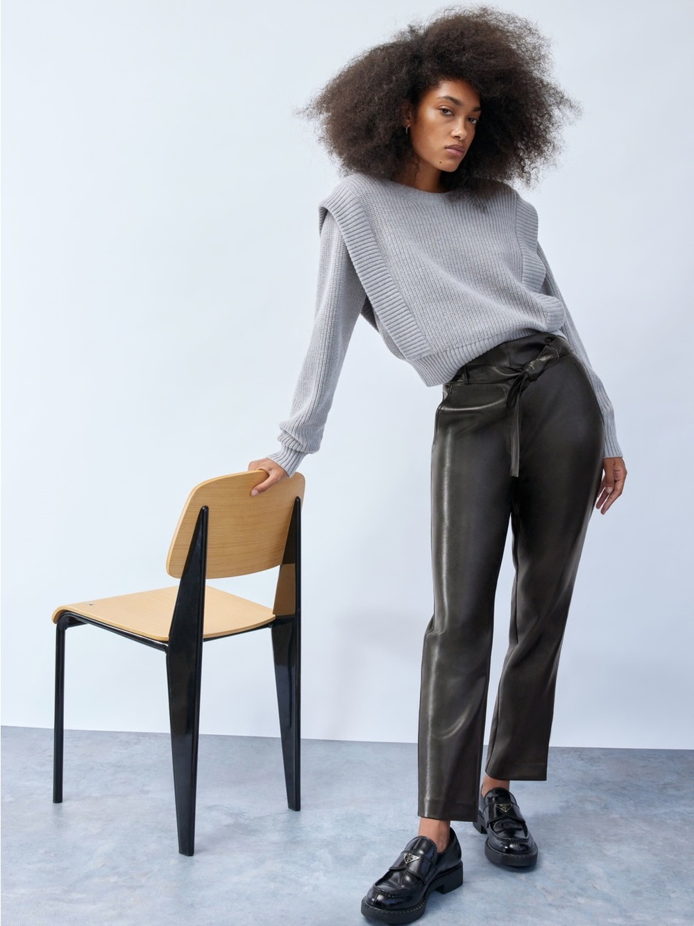 Aritzia Babaton Leather Tie Front Pants